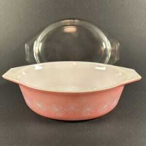 Vintage PYREX Pink Daisy 1 1/2 Qt Casserole 043 with 943C Lid